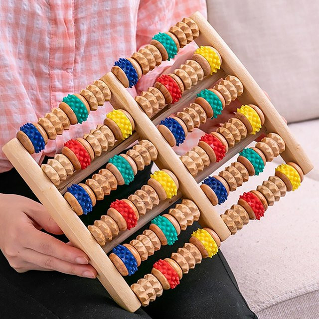 HNKMP Holz-Fußmassagegerät, Multicolor, Unisex - Bild 1