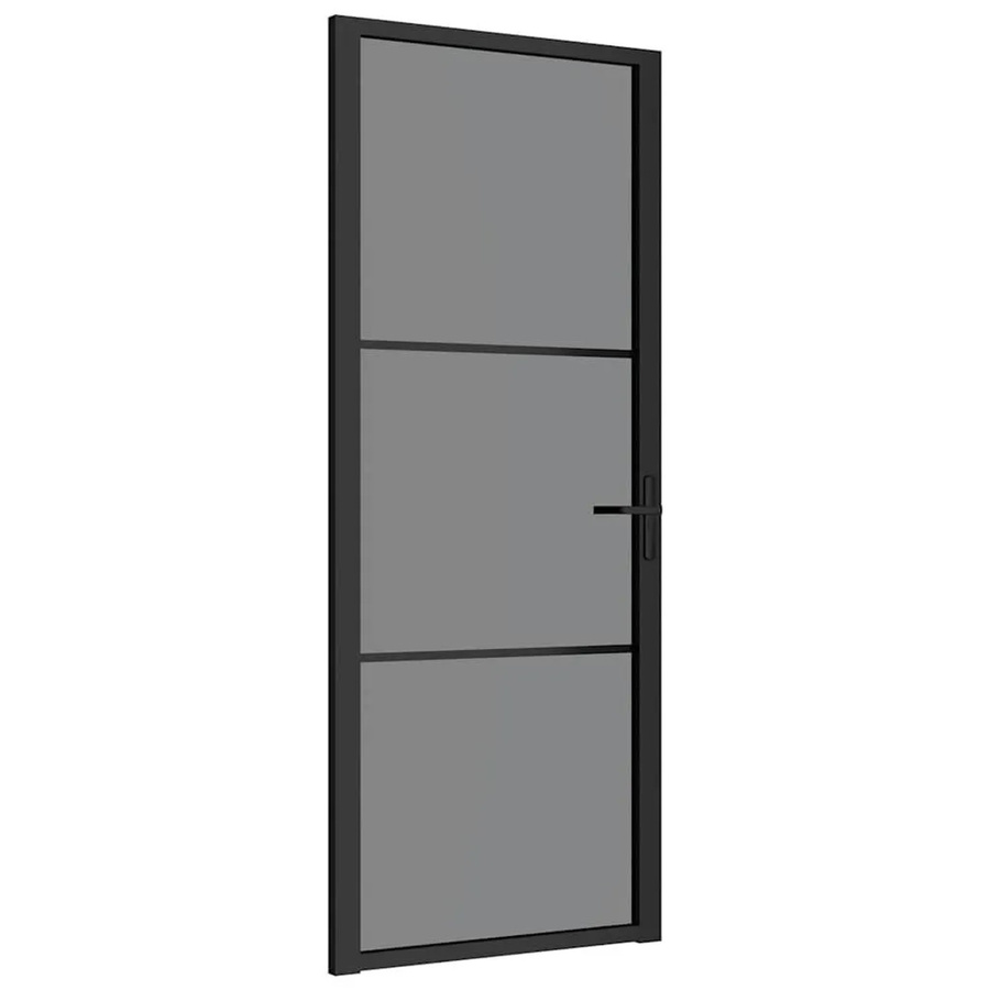 vidaXL Moderne Innentür aus Aluminium und ESG-Glas in Schwarz, B: 83 cm, H: 201,5 cm - Bild 2