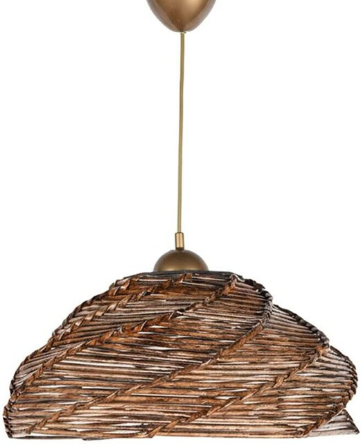 Opviq Pendelleuchte in Braun aus Holz und Kunststoff mit E27 Fassung, B: 36 cm, H: 65 cm, T: 36 cm - Bild 1