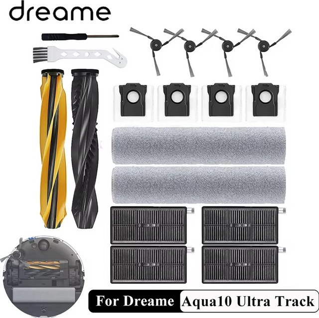 Dreame Aqua10 Ultra Track Complete Ersatz-Kit mit Wischmopps, Staubbeuteln und Wischerrollen, Multicolor - Bild 1