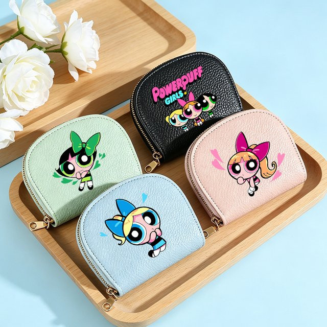HUGKIS The Powerpuff Girls Damen-Kurzgeldbörse, Geldbörse mit Reißverschluss - Bild 1