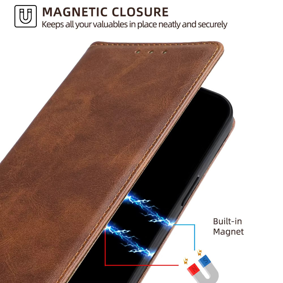 Luxus Leder Handyhülle mit Magnetverschluss für Huawei P30 P40 P50 P60 Pro Plus und P40 Lite in Pink - Bild 4