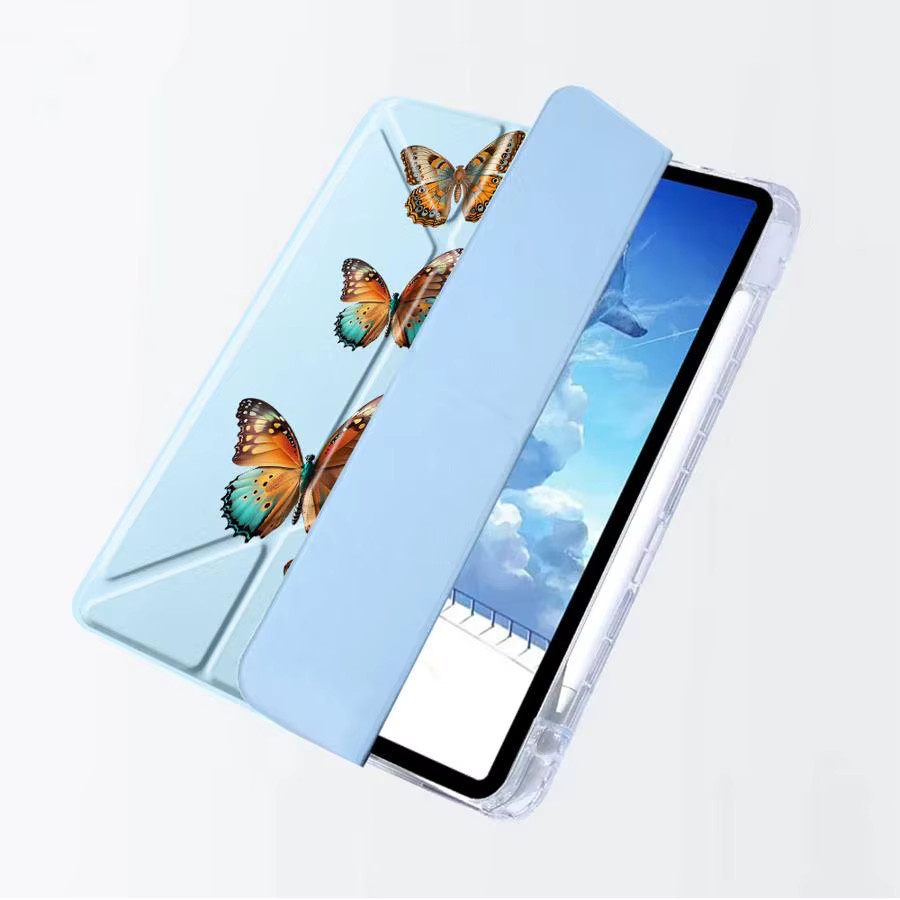 Tablet-Hülle mit Schmetterlings-Design für Apple iPad Mini, iPad Pro, iPad Air und iPad Generationen als Y-Fold Cover Halterung - Bild 1