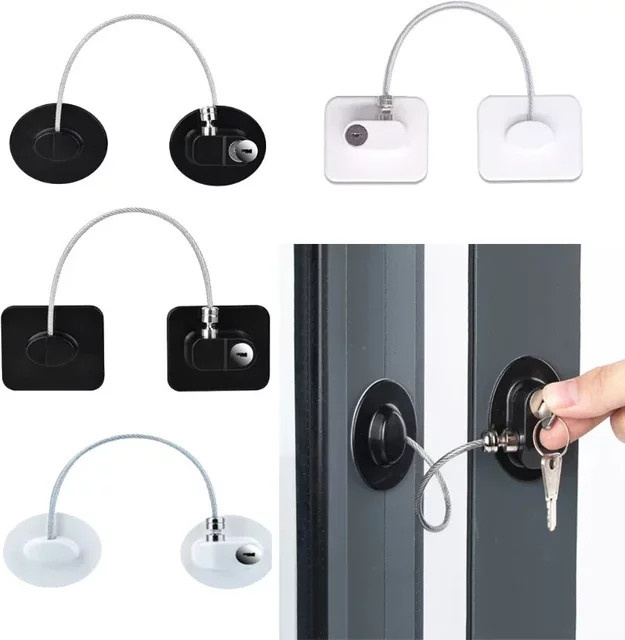 Starke Fix Kindersicherung für Schrank und Kühlschrank aus Edelstahl, 6er Multipack, Silber/Weiß - Bild 1