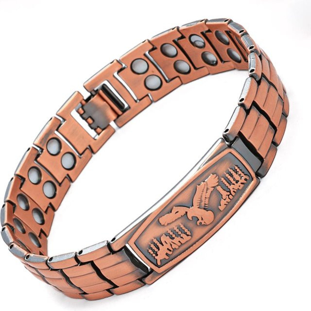 Magnetarmband Messing, Kupfer-Doppelreihen, Schildkröte Adler, Damen - Bild 1