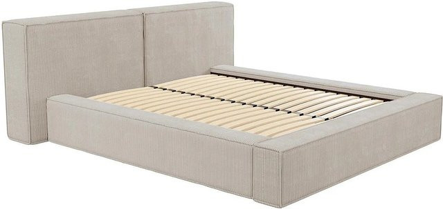 Vente-unique Bett Timano mit Bettkasten in Beige mit Cord-Bezug B/T: 160 x 200 cm - Bild 1