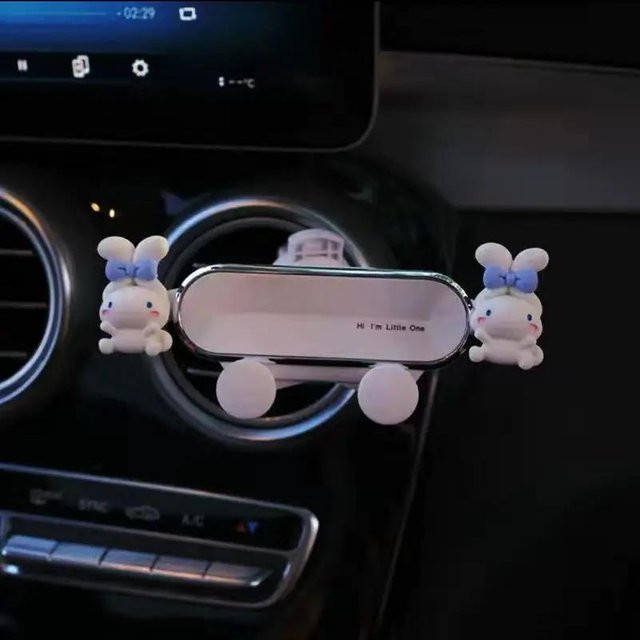 KJOY Auto Handyhalterung mit Cartoon-Design für den Luftauslass, Farbe: Weiß - Bild 1