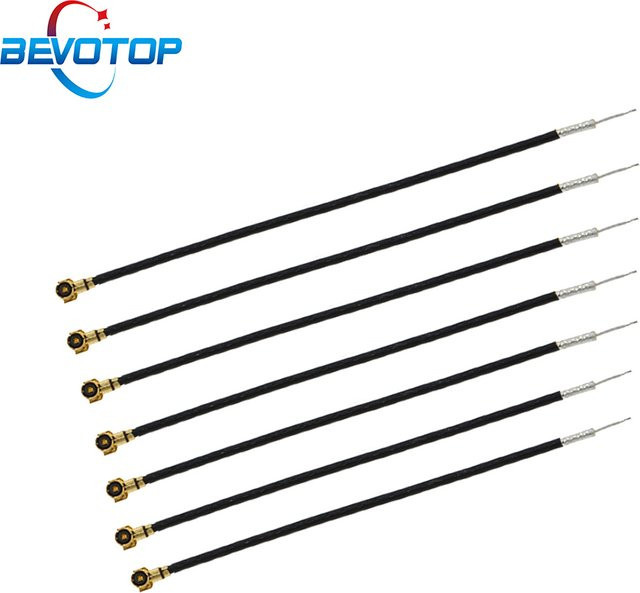 BEVOTOP 10er Set MHF4 RF4 Pigtail Kabel mit Single-End Buchse für WLAN Router in Schwarz - Bild 1