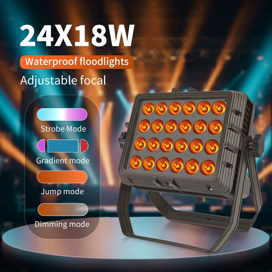 4er-Set Wasserdichte LED Bühnenstrahler RGBW UV 6 in 1 Par Licht für Outdoor-Einsatz und DJ-Equipment in Schwarz - Bild 2