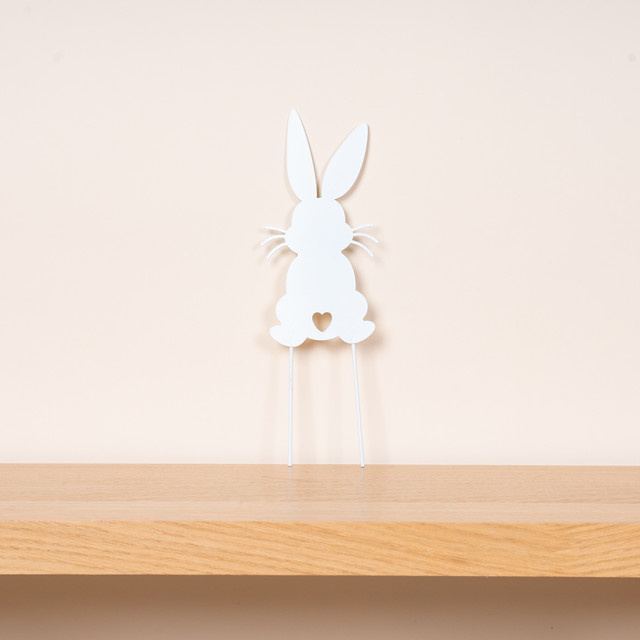 BLUME2000 Metall Stecker Hase in Weiß für den Frühling - Bild 1