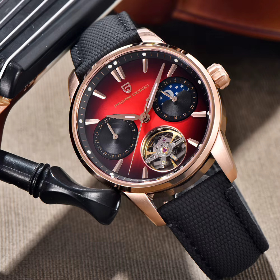 Pagani Design Armbanduhr, Automatik, Edelstahl, 41 mm, Mondphase, Herren - Bild 3