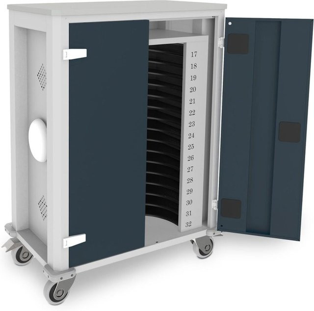 rotstahl Tabletwagen Power für 32 Tablets mit Access Point, Korpus lichtgrau und anthrazit, B/T/H: 73 x 44 x 105 cm - Bild 1