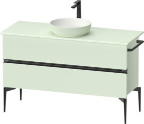 Duravit Sivida Konsolen-Waschtischunterbau bodenstehend, Farbe Grün Matt, B/T/H: 124,5 x 54,8 x 47,5 cm - Bild 1
