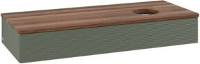 V&B Waschtischunterschrank Antao mit Frontstruktur und Beleuchtung, Farbe: Grau, B/T/H: 120 x 50 x 19 cm - Bild 1