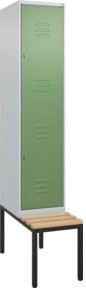 C+P Doppelstock-Spind Classic PLUS mit Sitzbank, 1 Abteil, Buche-Hartholz Sitzfläche, B/T/H: 212,0 x 40,0 x 81,5 cm - Bild 1