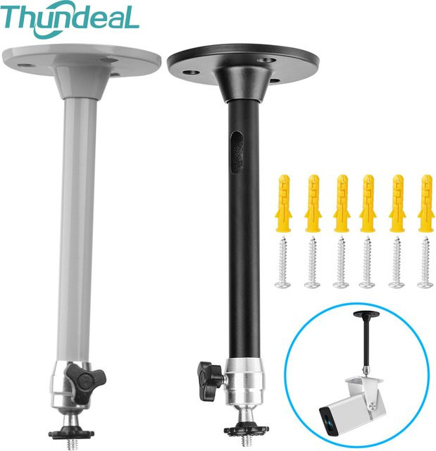 ThundeaL Metall Einbeinstativ für Mini Projektoren wie YG300 HY300 Pro TDA6W, Wand- und Deckenhalterung mit 1/4 Zoll Aufhänger, Schwarz - Bild 1