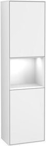 V&B Hochschrank Finion mit LED-Wandbeleuchtung, Weiß lackiert, B: 41,8 cm, H: 151,6 cm - Bild 1
