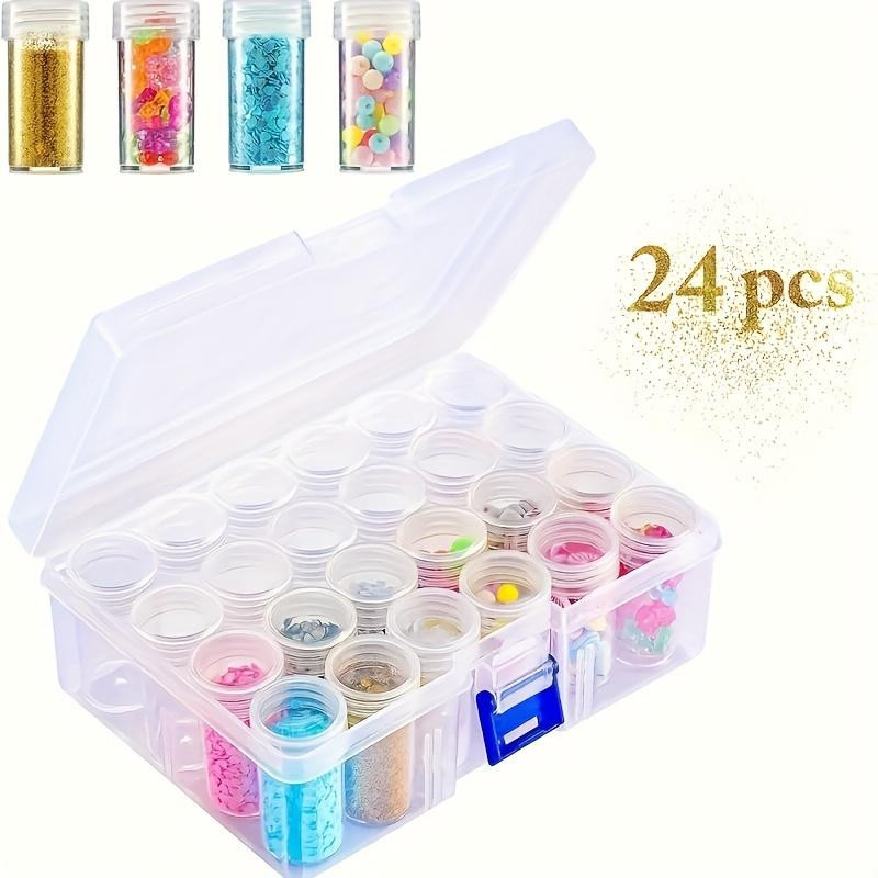 SZwatch Tragbares Set aus 24 transparenten Kunststoff-Aufbewahrungsboxen für Bastelbedarf, Perlen und Nagelkunst - Bild 4