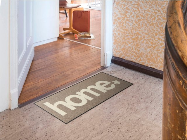 Salonloewe Fußmatte beige rutschhemmend rechteckig mit Grafikdesign aus Polyamid und Gummi - Bild 1