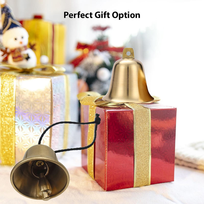 2er Set TOMTOP JMS Hängeglocken aus Metall in Gold mit Schnur als DIY Windspiel und Hängeornament - Bild 2