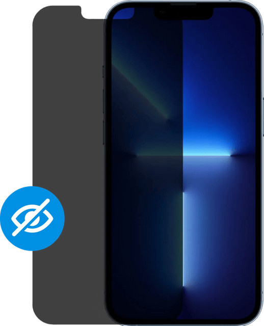 BlueBuilt Blickschutzfilter Panzerglas für Apple iPhone 14, iPhone 13 und iPhone 13 Pro in Schwarz - Bild 1