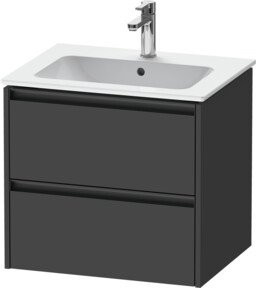 Duravit Waschtischunterschrank Ketho.2 in Grau Matt mit 2 Schubladen, wandhängend, B/T: 61 x 48 cm - Bild 1