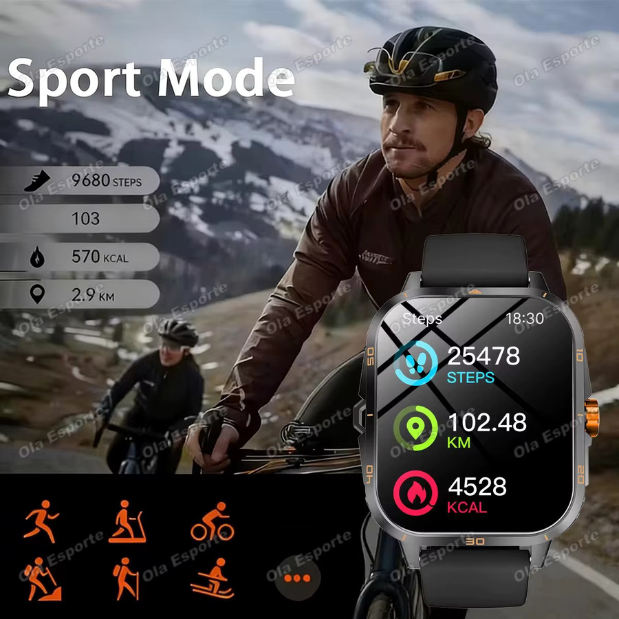 Ola Esporte Smartwatch, GPS, Bluetooth, Schwarz, Silikon, Herren - Bild 5