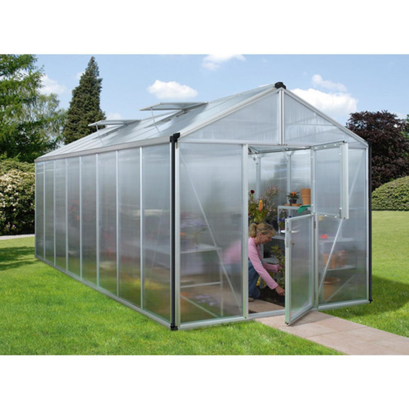 Vitavia Gewächshaus Zeus mit 15,7 m² Fläche, silberfarben, Aluminium eloxiert und Polycarbonat-Platten - Bild 3