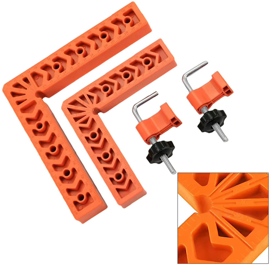 DAZZLEEX 90-Grad-Positionierwinkel als rechtwinkliges Klemmwerkzeug für die Holzbearbeitung in Orange, 1 Set - Bild 2