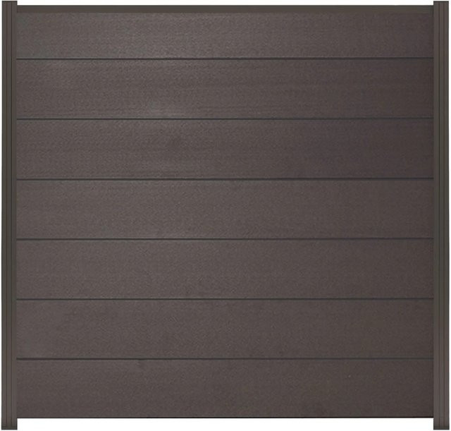GartenLand WPC Zaun XL Ameland Exclusive Sichtschutz Steckzaun Anthrazit mit Zwischenleisten und Abschlussleiste, B/H: 180 x 180 cm - Bild 1