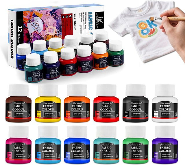 JIANQI Acrylfarben-Set in Multicolour, 6 Farben à 25 ml, wasserfeste Pigmente für DIY-Handwerk, Zeichnen und Malen auf Leinwand oder Steinen - Bild 1