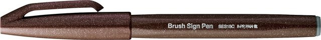 Pentel Brush Sign Pen Kalligrafiestift in Dunkelbraun - Bild 1