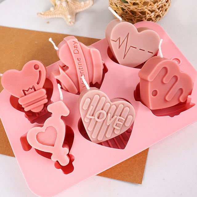 UDOCOOL Silikonform Herz und Engel in Pink für Schokolade, Kuchen, Eis, Seife oder Kerzen - Bild 1