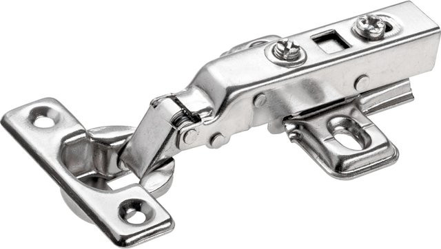 Hettich Mini-Topfscharnier Clip On mit integrierter Dämpfung, verdeckte Schale, Vollüberdeckung, Silber - Bild 1