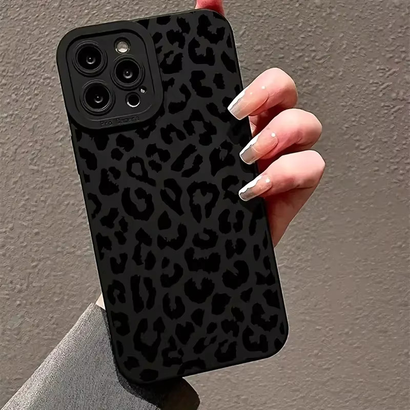 Schwarze Handyhülle mit Leopardenmuster für Samsung Galaxy S26 S25 S24 S23 S22 S21 Ultra Plus FE A55 A54 A35 A34 A33 A53 Cover - Bild 2