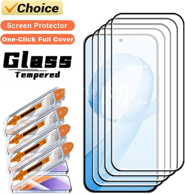 4-teiliges gehärtetes Glas Displayschutz-Set für Xiaomi Redmi Note Serie in Transparent - Bild 1