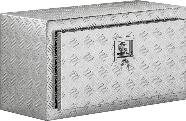 HOMCOM Werkzeugkiste aus Aluminium in Silber, wasserdichte Werkzeugbox mit Schloss und 2 Schlüsseln, Volumen: 96 l, B/T/H: 76,2 x 35,5 x 40,6 cm - Bild 1