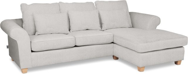 Polsterecke SANSIBAR LIVING in Beige mit Stoffbezug und Eichenoptik, L-Form, linksseitig - Bild 1