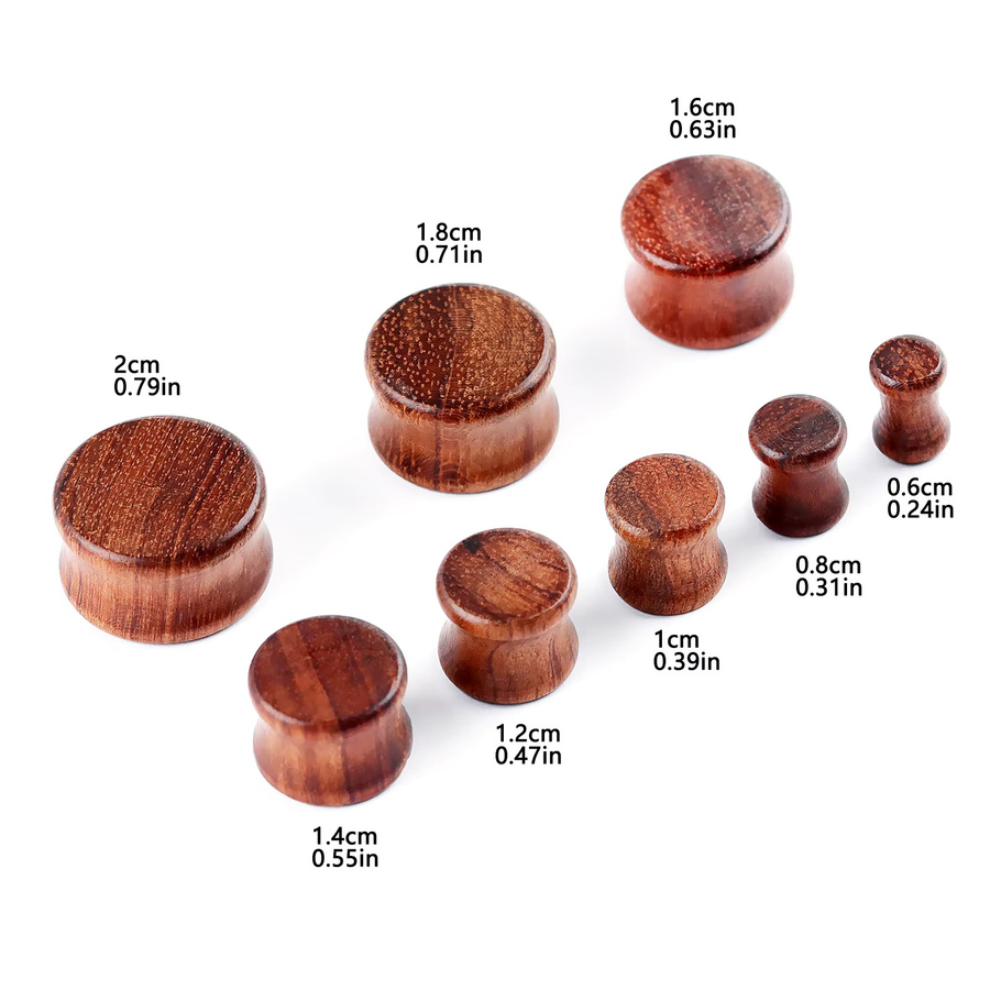 MODRSA Ohrstecker Holz, rotbraun, Unisex, Vintage - Bild 2
