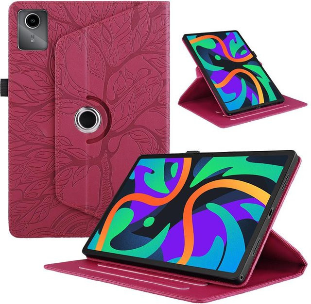 Lenovo Idea Tab 11 Hülle mit 360 Grad drehbarem Klappständer in Rot für TB336FU und TB336ZU - Bild 1