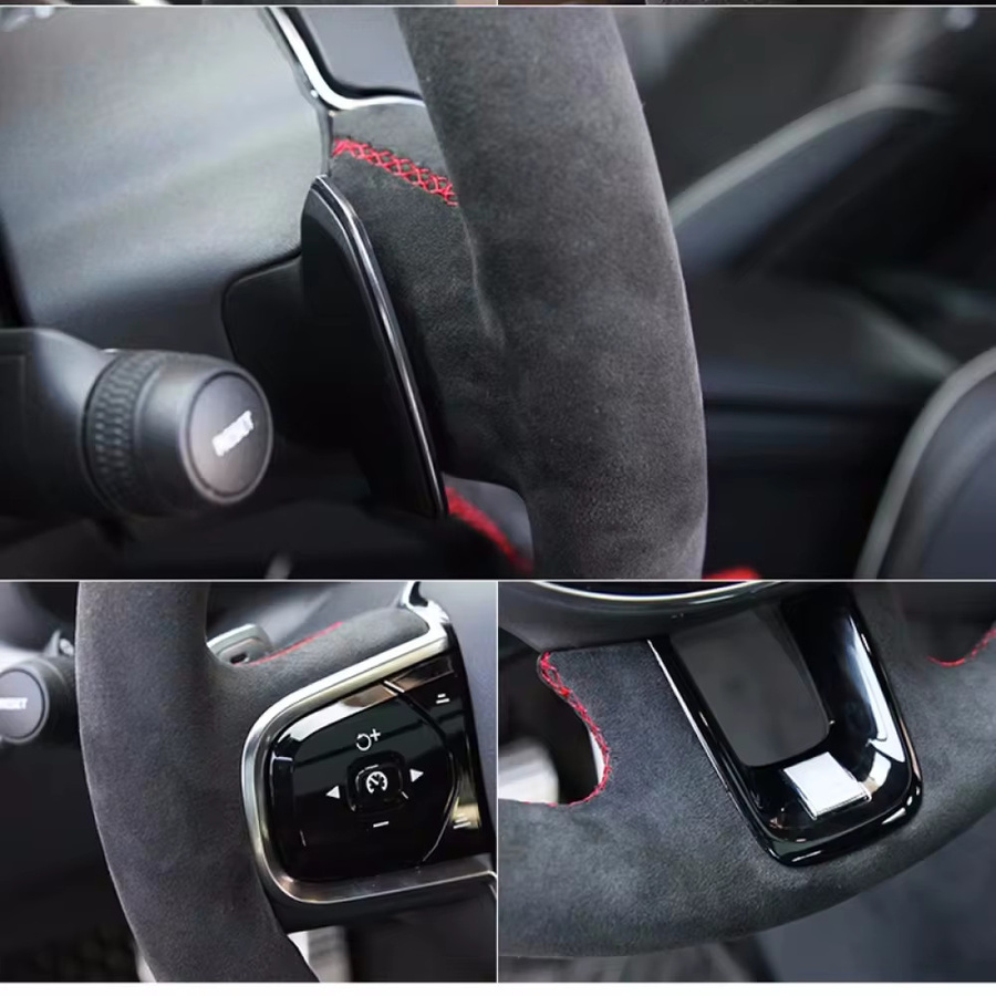 GNUPME Lenkradabdeckung aus echtem Wildleder Leder in Schwarz für BMW M Sport Modelle G30 G31 G32 G20 G21 G14 G15 Avant mit Anti-Slip Funktion - Bild 4