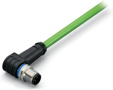 WAGO Sensor-Aktor-Datensteckverbinder 756-1202/060-200 konfektioniert M12 Stecker gewinkelt grün 20,00 m Polzahl 4 - Bild 1
