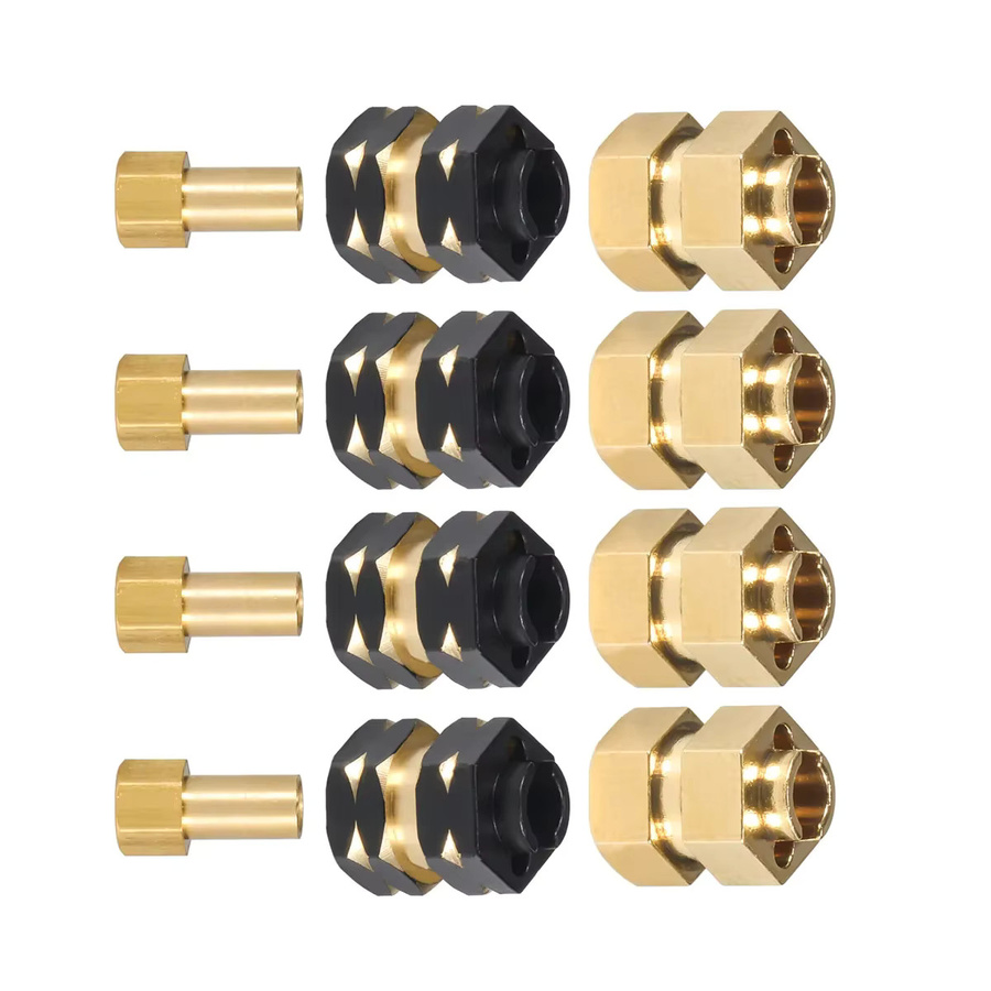 MALOM RC CNC Brass 7mm Hex Hub Extender mit Muttern für 1/24 RC Crawler Bronco - Bild 2