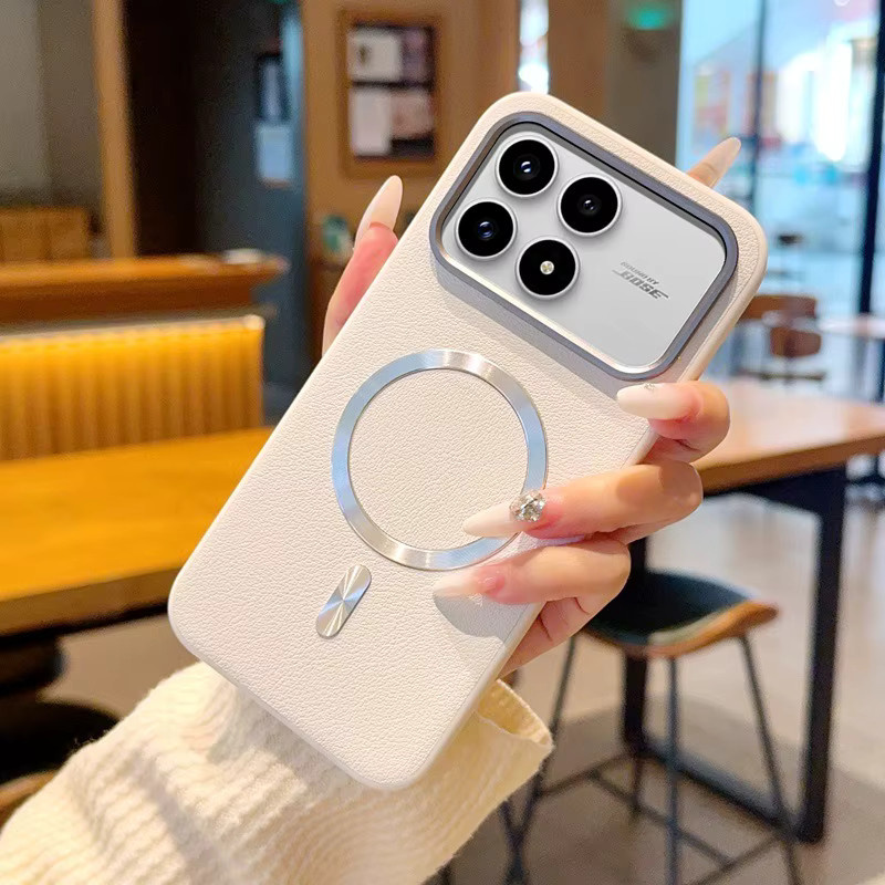 Vegane Leder-Handyhülle mit Magnetverschluss und Metall-Linsenschutz für Xiaomi Poco F8 Ultra Pro und Redmi K90 Pro Max in Grau - Bild 3