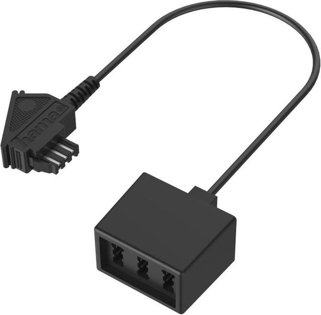 Hama TAE-Verteiler mit TAE-F-Stecker und 3 TAE-NFN-Kupplungen in Schwarz - Bild 1