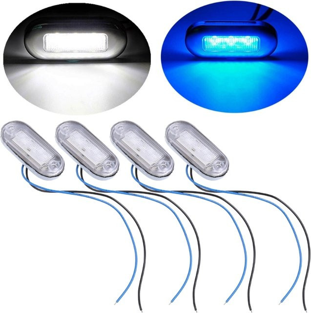 Maritime LED Marine Boot Innenlicht Weiß 12V Wasserdichtes Yacht Zubehör für Kabine Deck Gangway und Treppe, 4er-Set - Bild 1