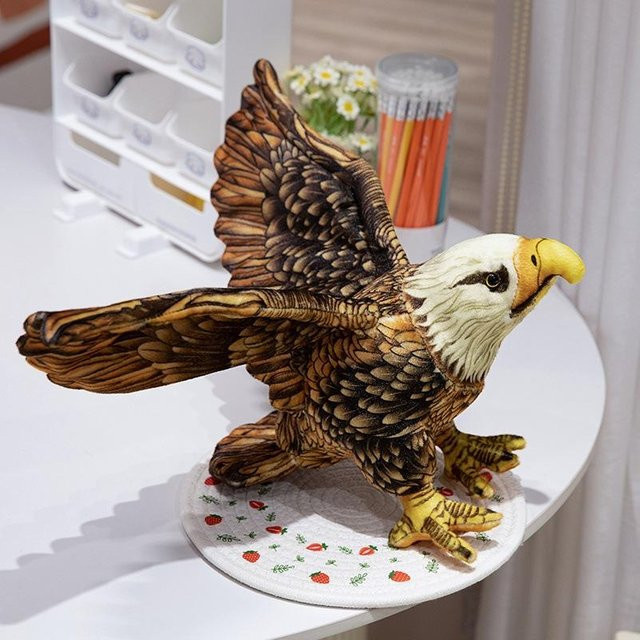 Simulation Adler Puppe Plüschtier, grau, 30cm - Bild 1