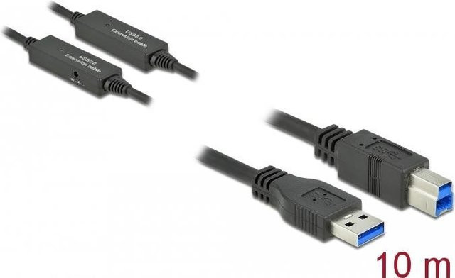 DeLOCK USB 3.2 Gen 1 Kabel von USB Typ A (M) auf USB Typ B (M), aktiv, Schwarz, 10,0 m - Bild 1