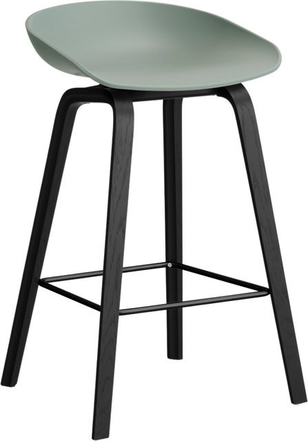 HAY About A Stool AAS 32 Hocker in Grün mit Eichenholz oder Walnussholz und Polypropylen - Bild 1
