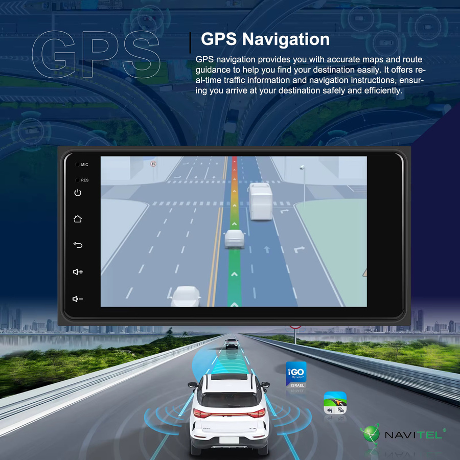 Podofo 7-Zoll Carplay Android Autoradio für Toyota Corolla mit GPS und RDS-Multimedia-Funktion in Schwarz - Bild 4
